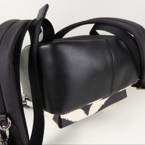 Coach Mini Charlie Backpack Zebra Print Leather - Picture 11 of 13